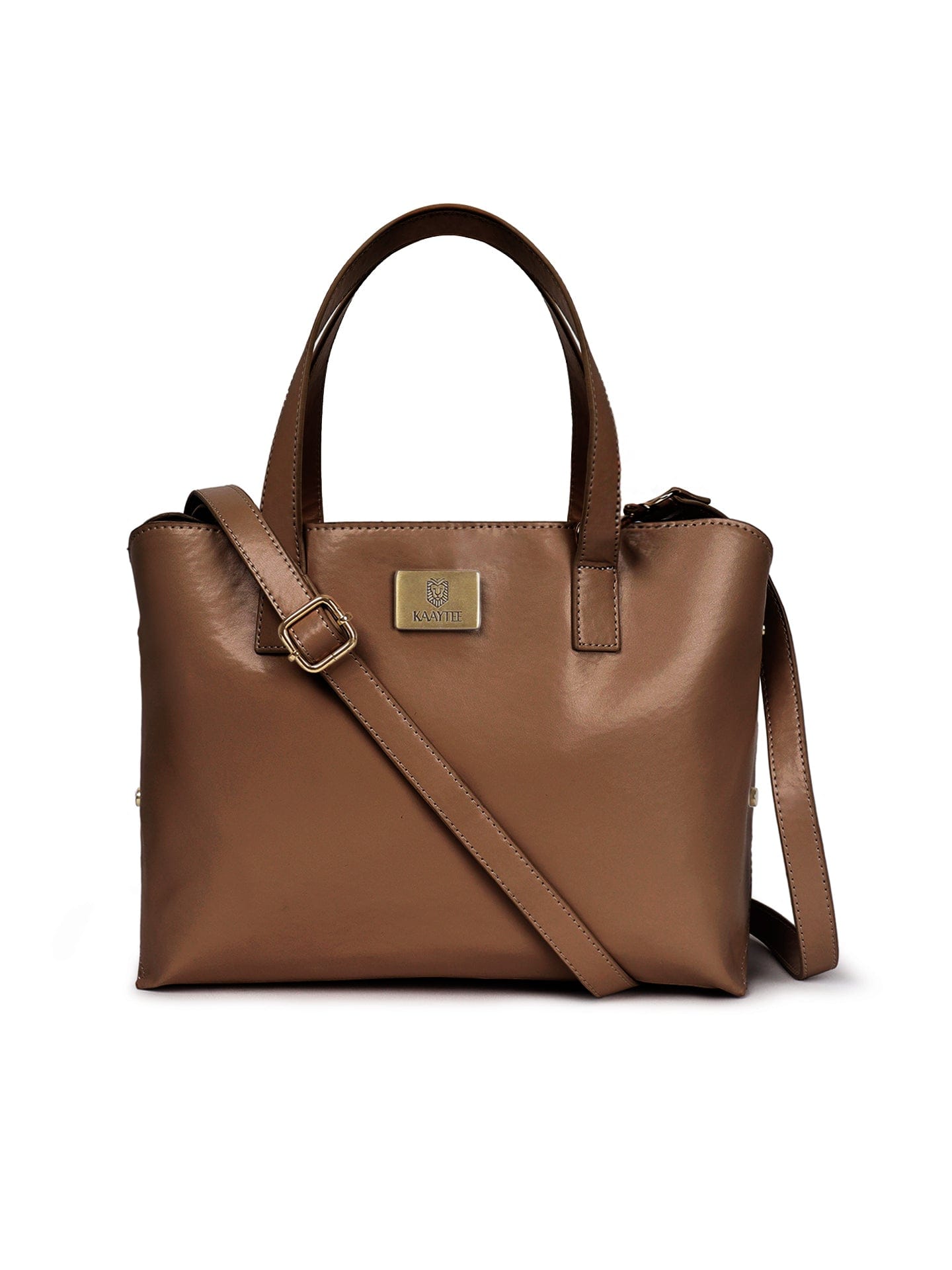 Tawny Brown Faux Leather Women Handbag