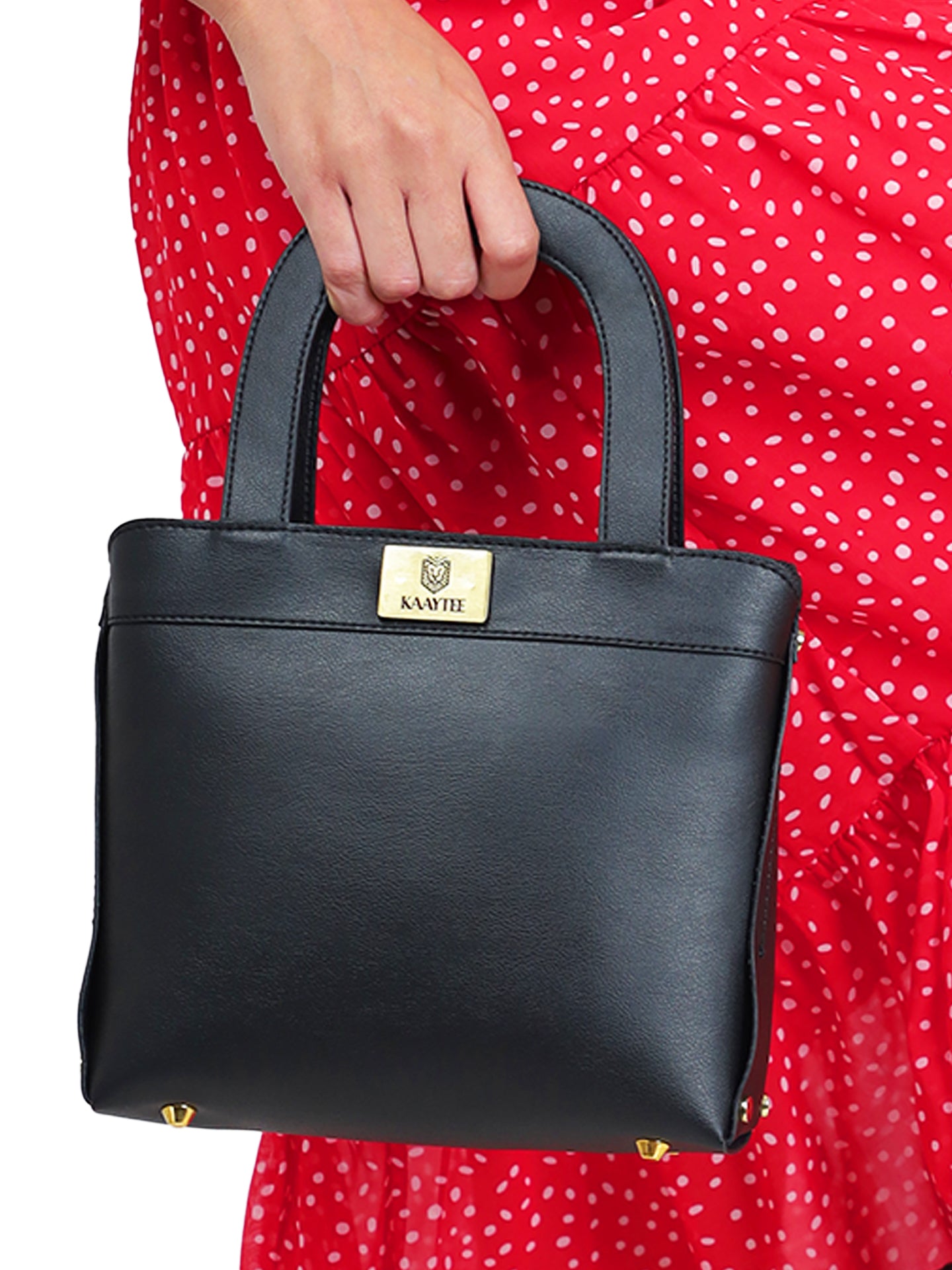 Black Faux Leather Women Handbag