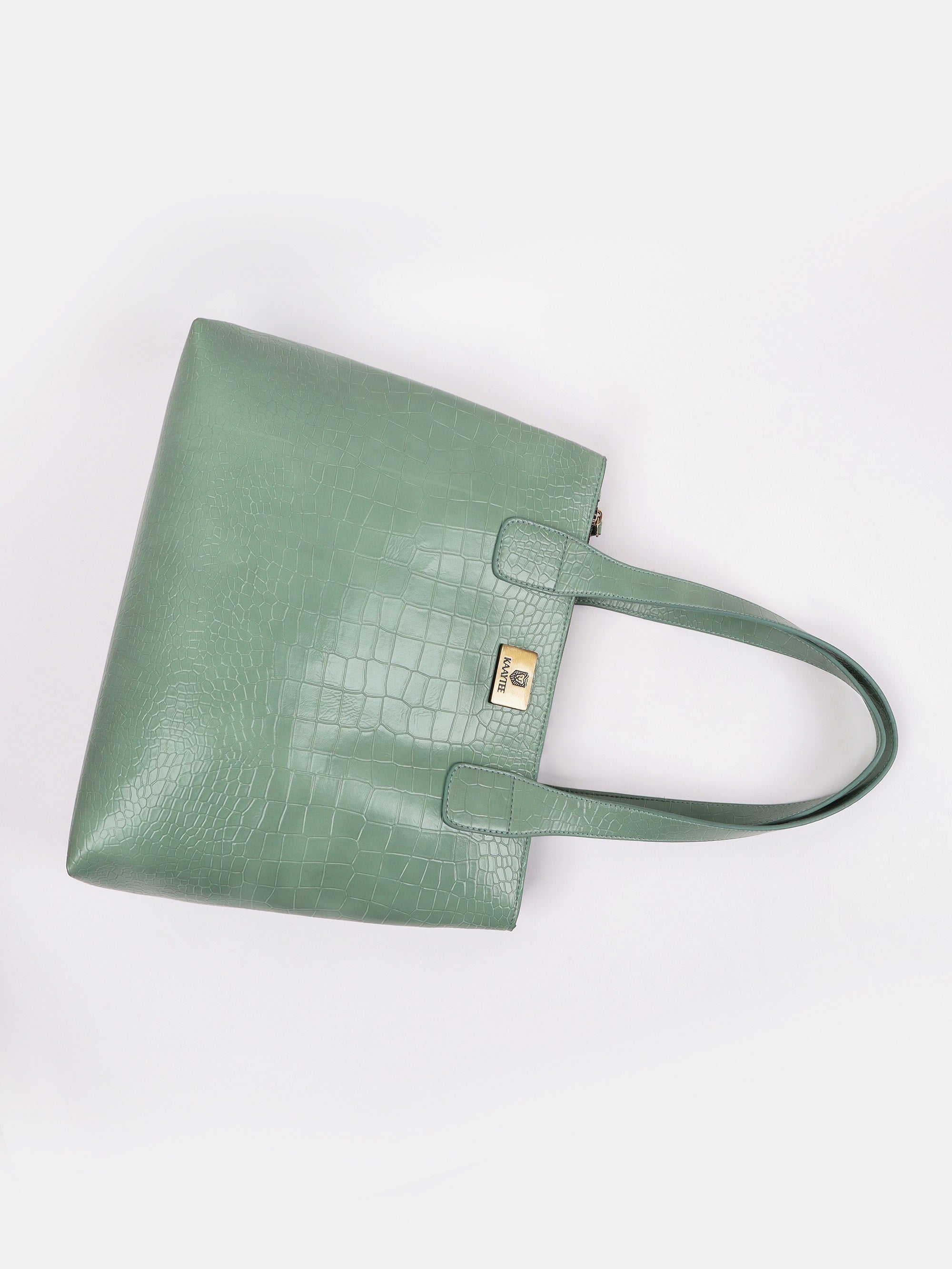 Green Faux Leather Women Handbag