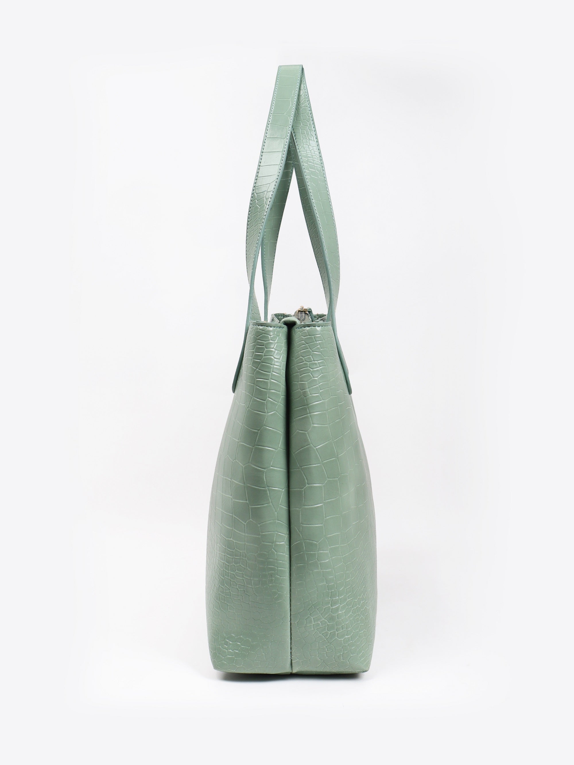 Green Faux Leather Women Handbag