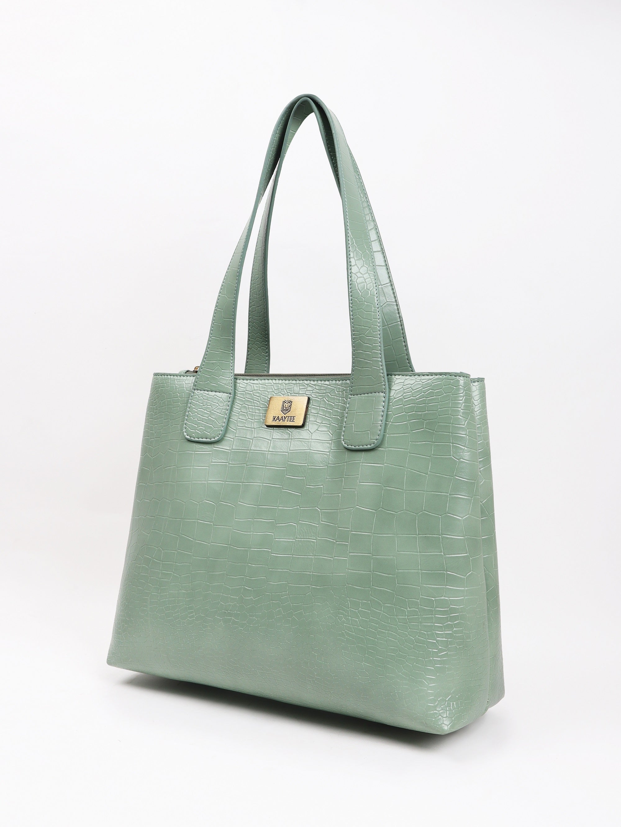 Green Faux Leather Women Handbag