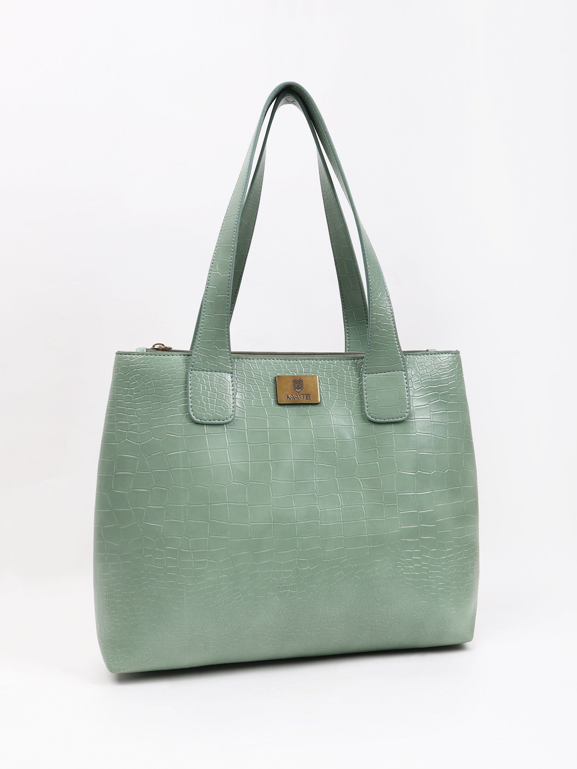 Green Faux Leather Women Handbag