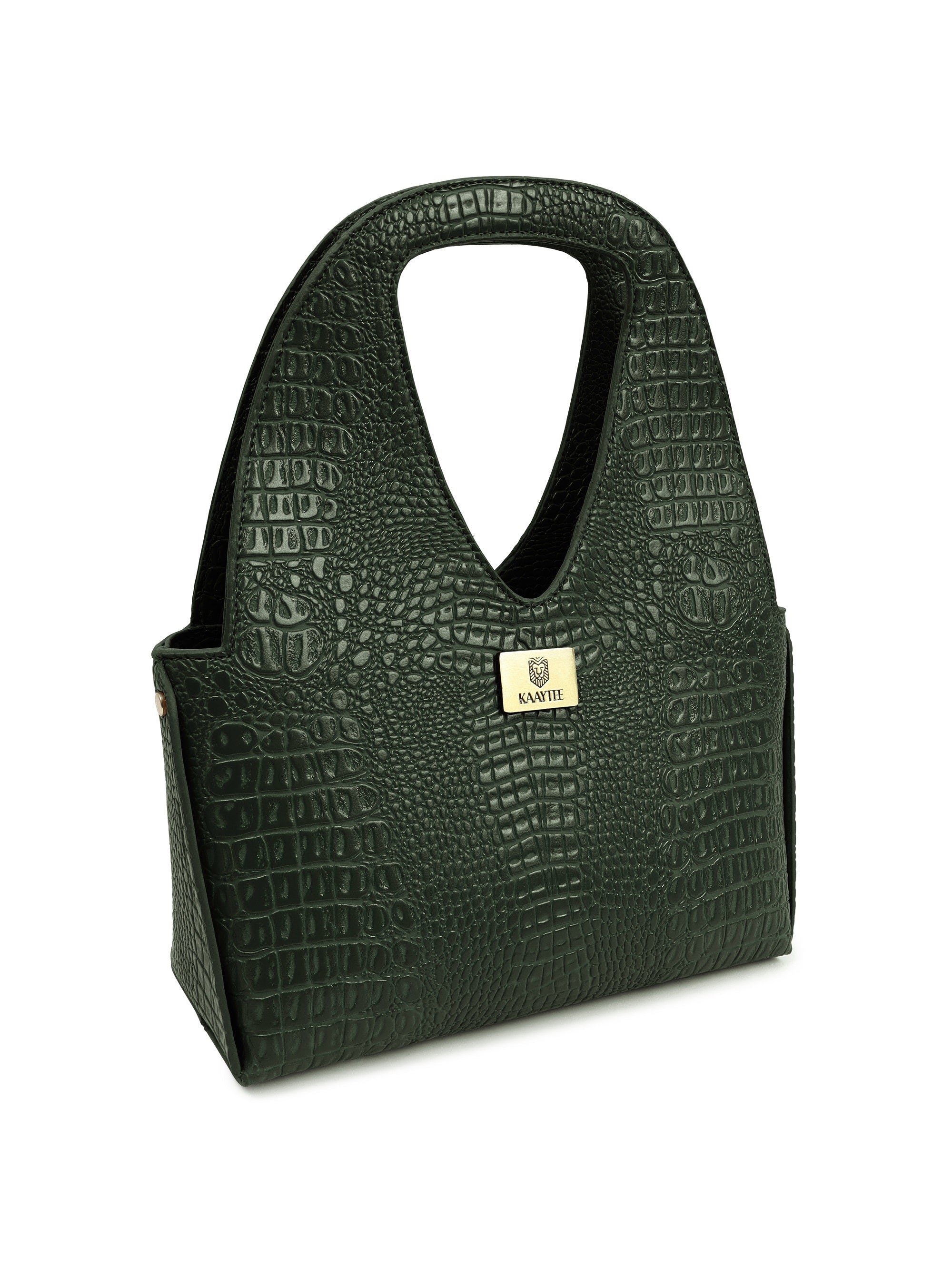 Olive Green Faux Leather Women Handbag