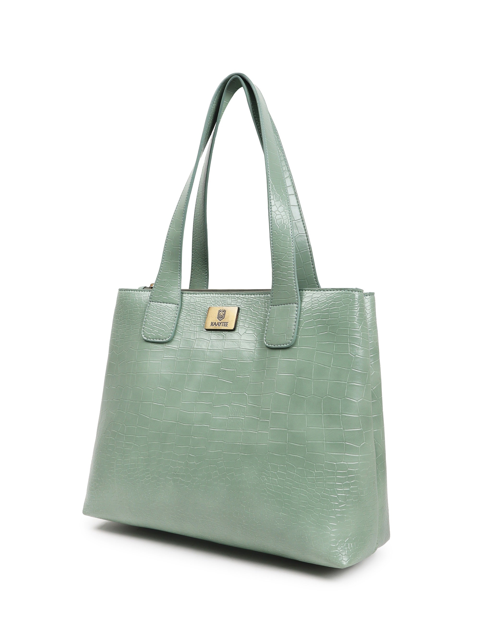 Green Faux Leather Women Handbag