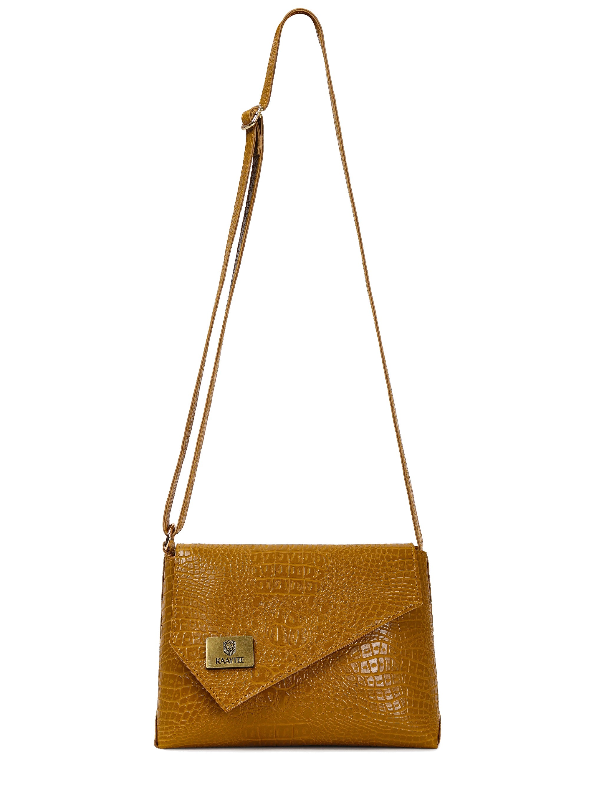 Tan Faux Leather Women Sling Bag