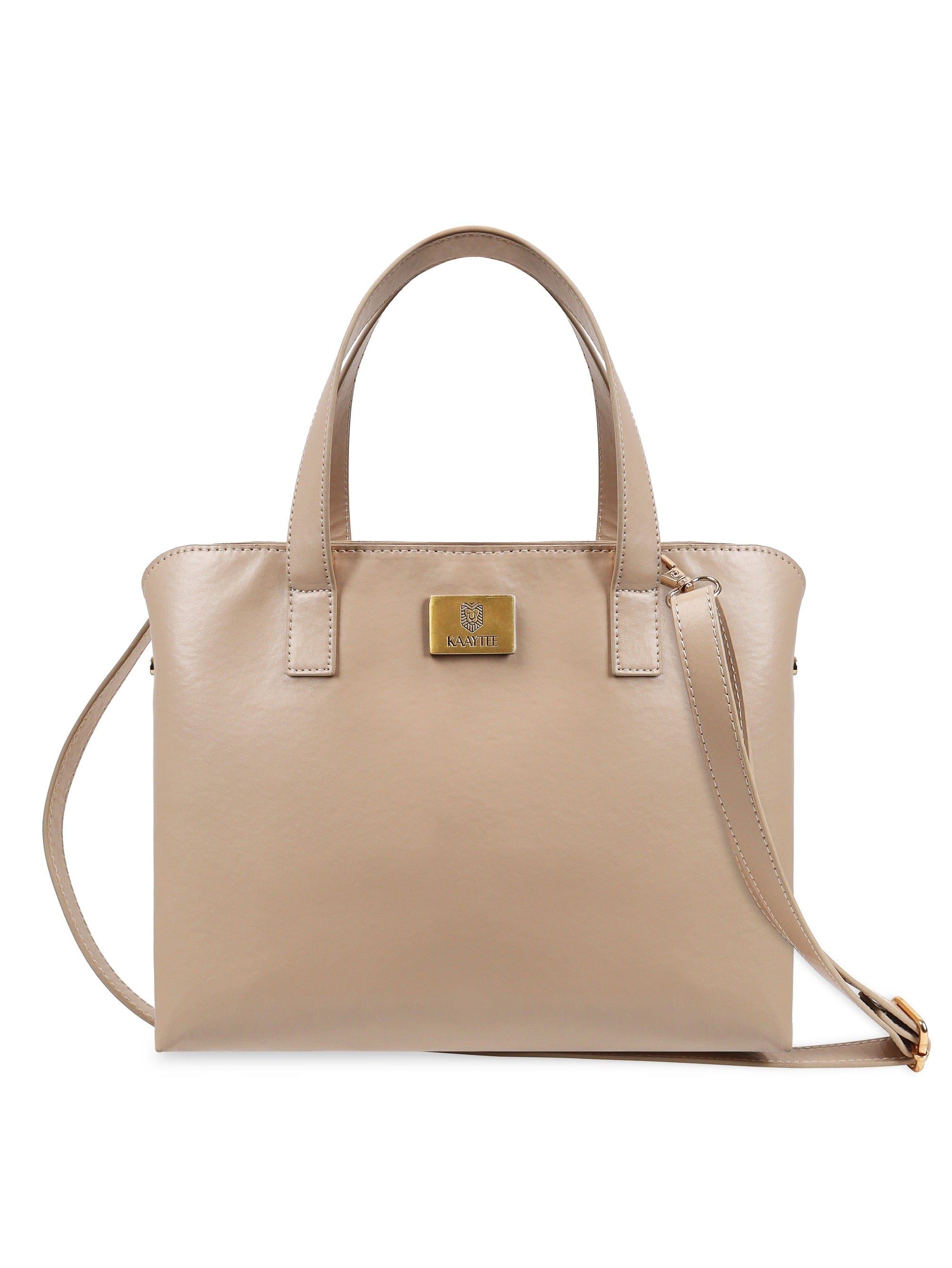 Ivory Faux Leather Women Handbag