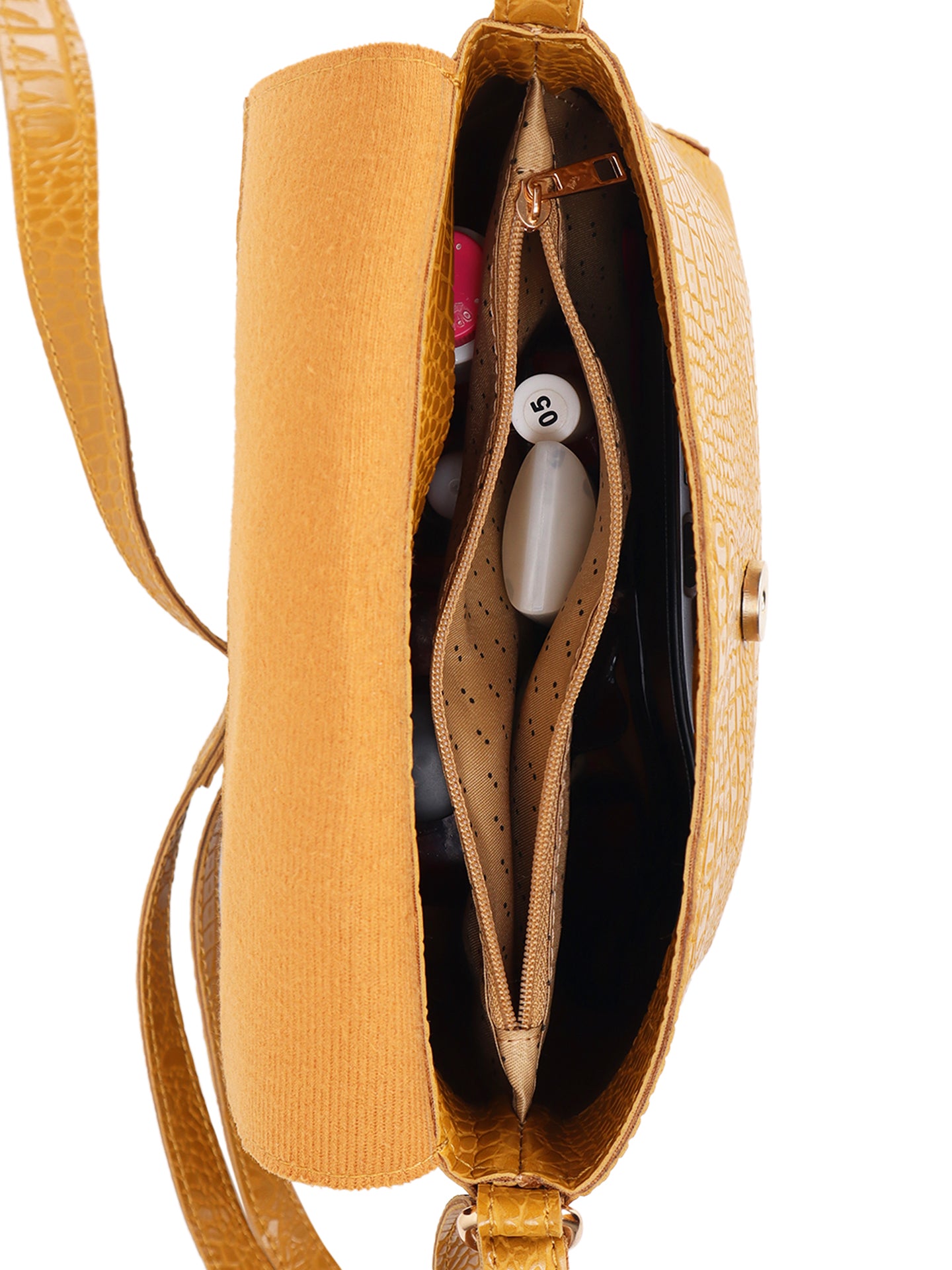 Tan Faux Leather Women Sling Bag