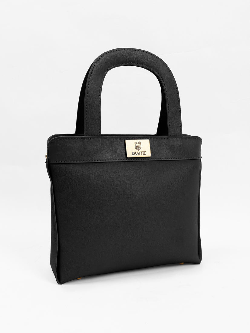 Black Faux Leather Women Handbag