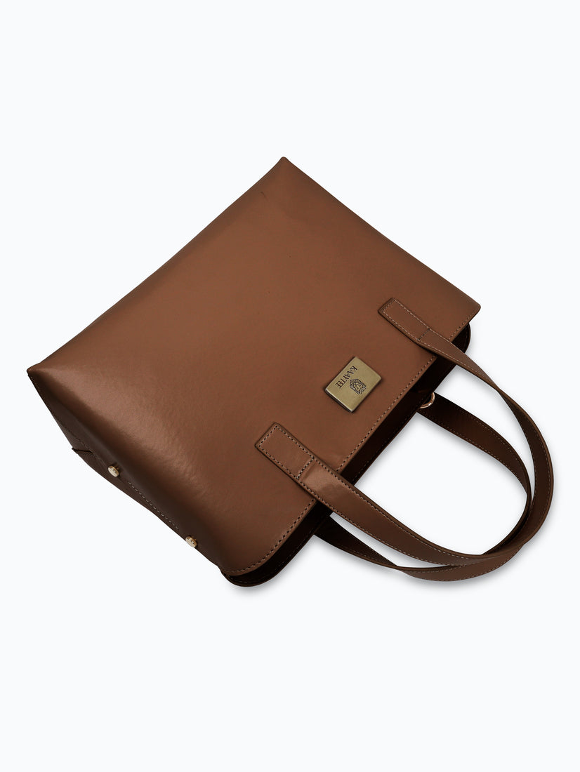 Tan Faux Leather Women Sling Bag