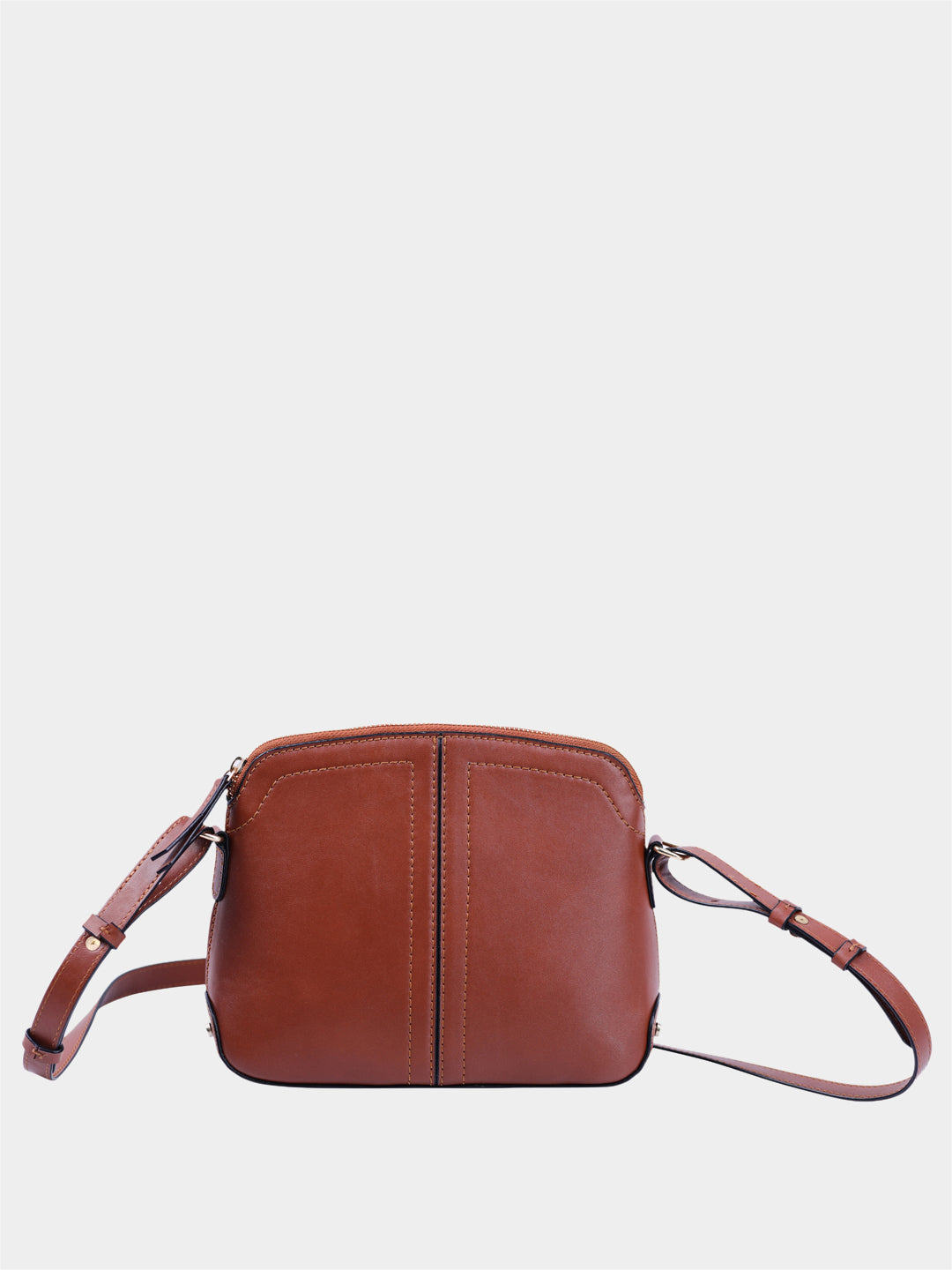 Brown Stitch Design Sling Bag for Women